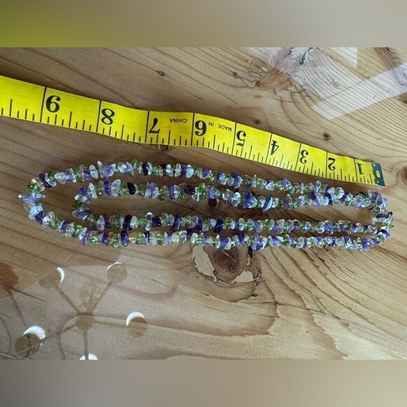 Quartz Peridot Garnet Citrine Amethyst Necklace Vintage - Picture 5 of 6